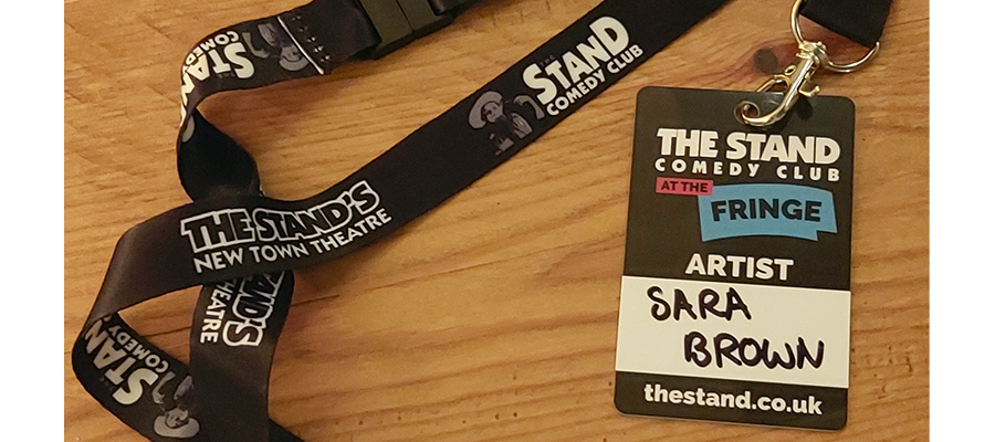 Photo of Sara Brown's Fringe VIP badge