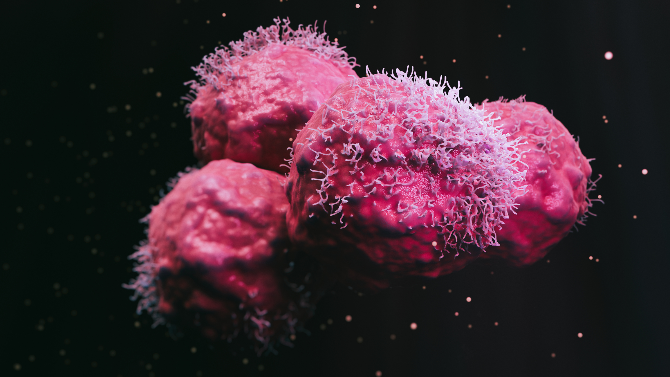 A 3D rendering of cancer cells